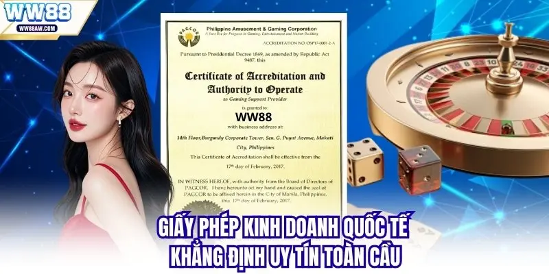 Giấy phép kinh doanh quốc tế khẳng định uy tín toàn cầu